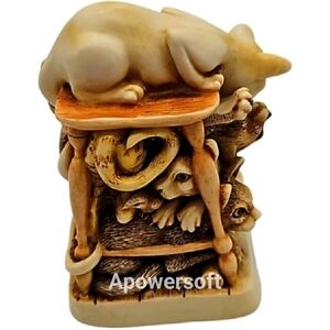 1997 HARMONY KINGDOM Tony's Tabbies figurine "Cats Treasure Jest"